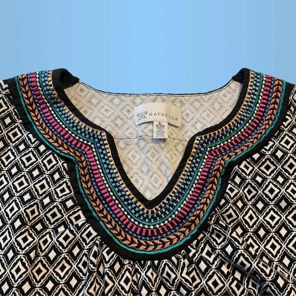 Rafaela Embroidered V-neck Cotton Dress SZ S/P Spring Break Dress - Picture 6 of 8